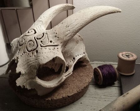 Carved Goat Skull