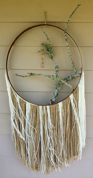 Dreamcatcher with twigs and fringe