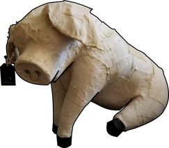 Mixed Media Textile Pig Sculpture